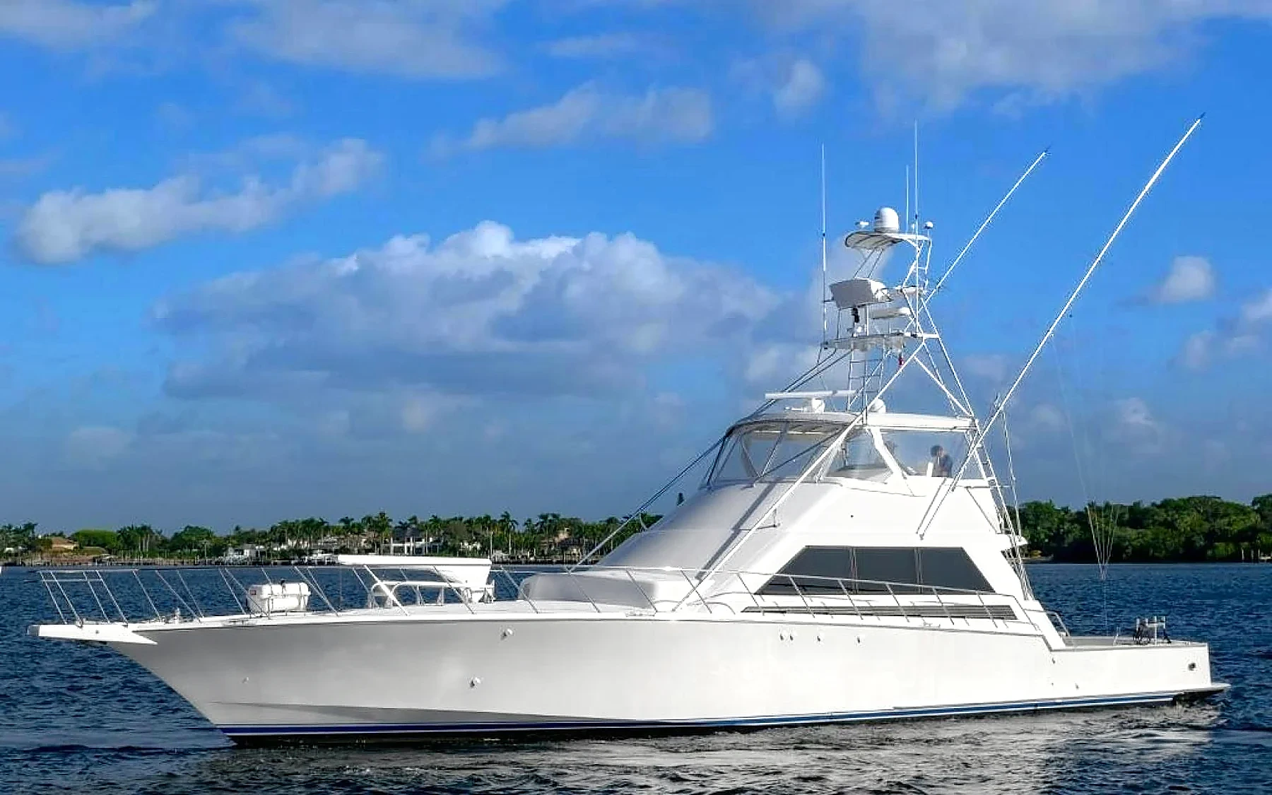 CROUPIER, a 76-foot Knight & Carver sportfisherman, underway offshore